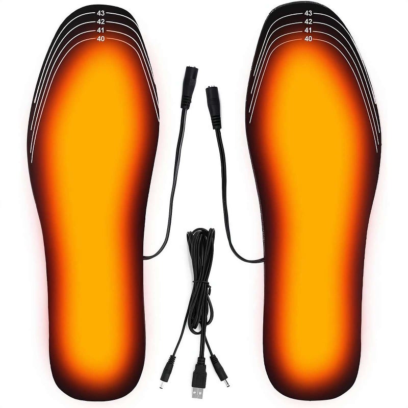 Heated Shoe Insoles, Customizable USB Rechargeable Heated Insoles, 1pair Foot Warmers for Men and Women (41-46（European size）) (8.5-13(US size)) - Image 1